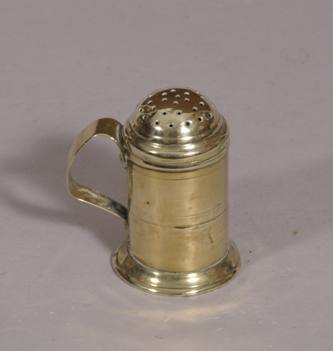S/4303 Antique Mid 18th Century Brass Spice Dredger of the Georgian Period