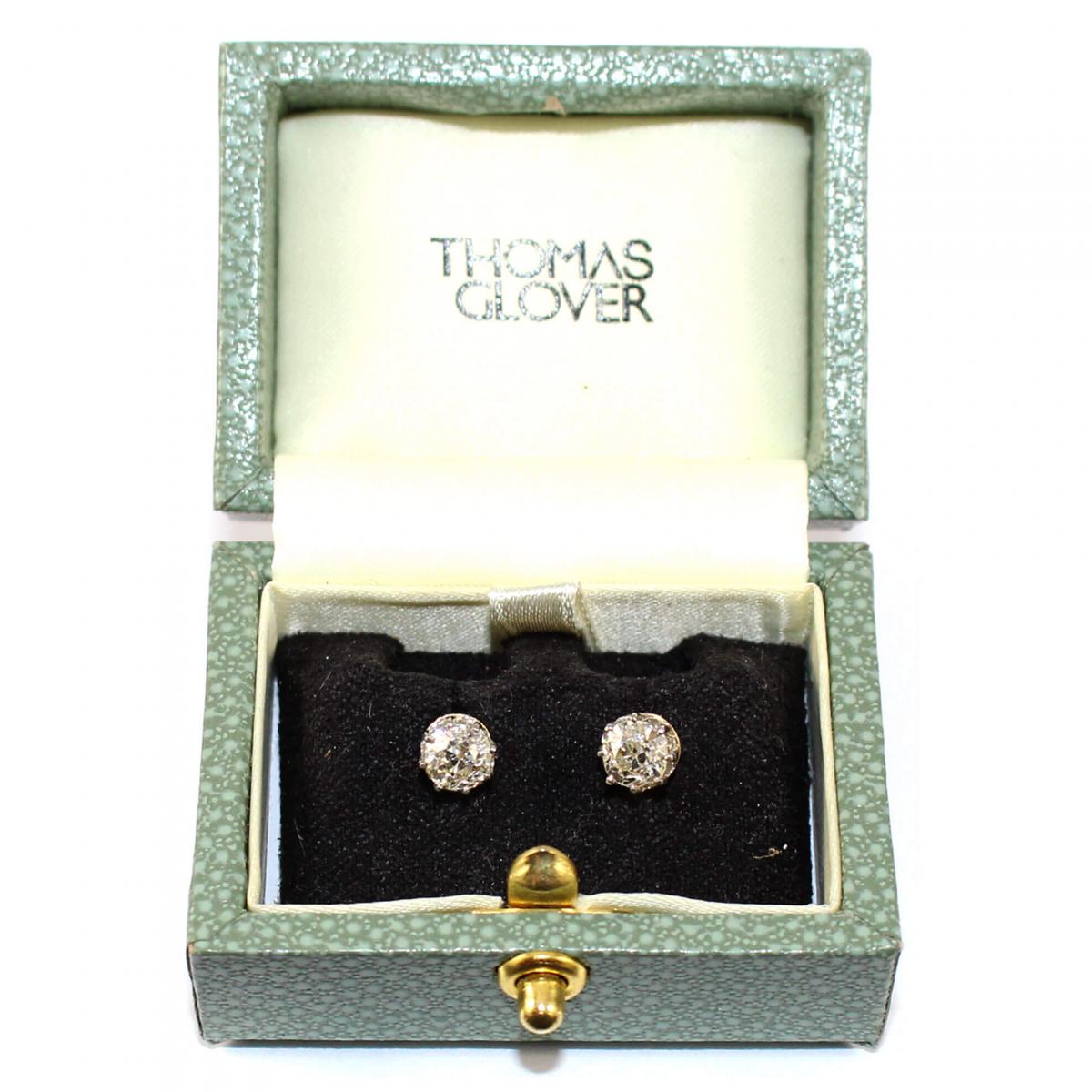 Art Deco Diamond Earrings 0.60ct each c.1930