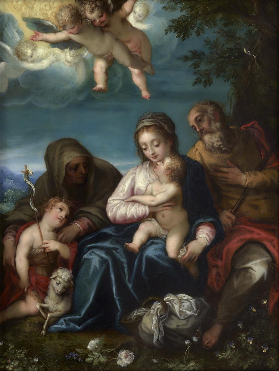 The Holy Family with Saint Elizabeth and the infant Saint John the Baptist