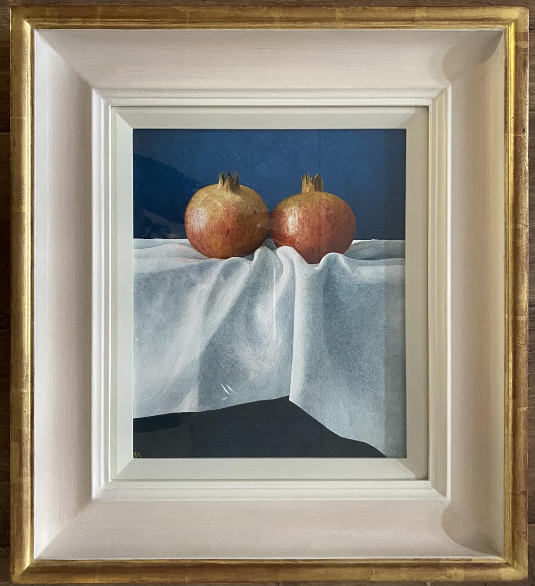 Nigel Ashcroft, Pomegranates on a white cloth