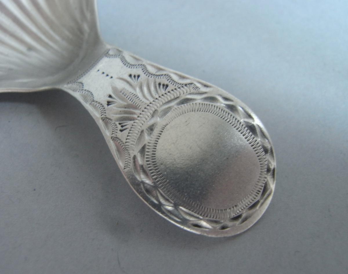 A very rare George III Caddy Spoon made in Newcastle Circa 1786-90 by Langlands & Robertson