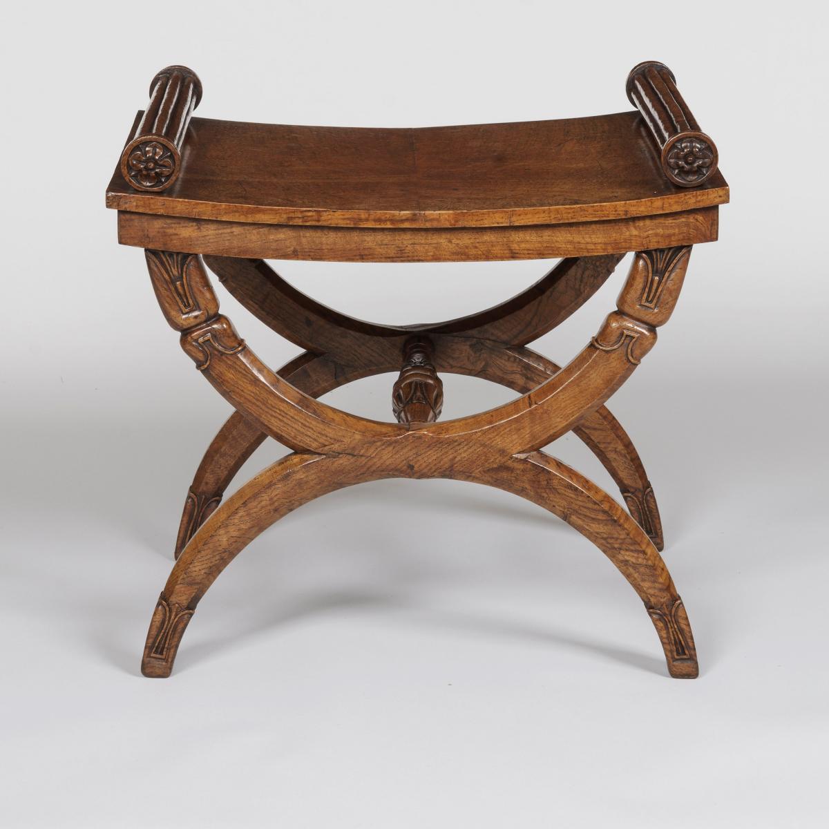 Regency Period X-Frame Stool Possibly by George Bullock