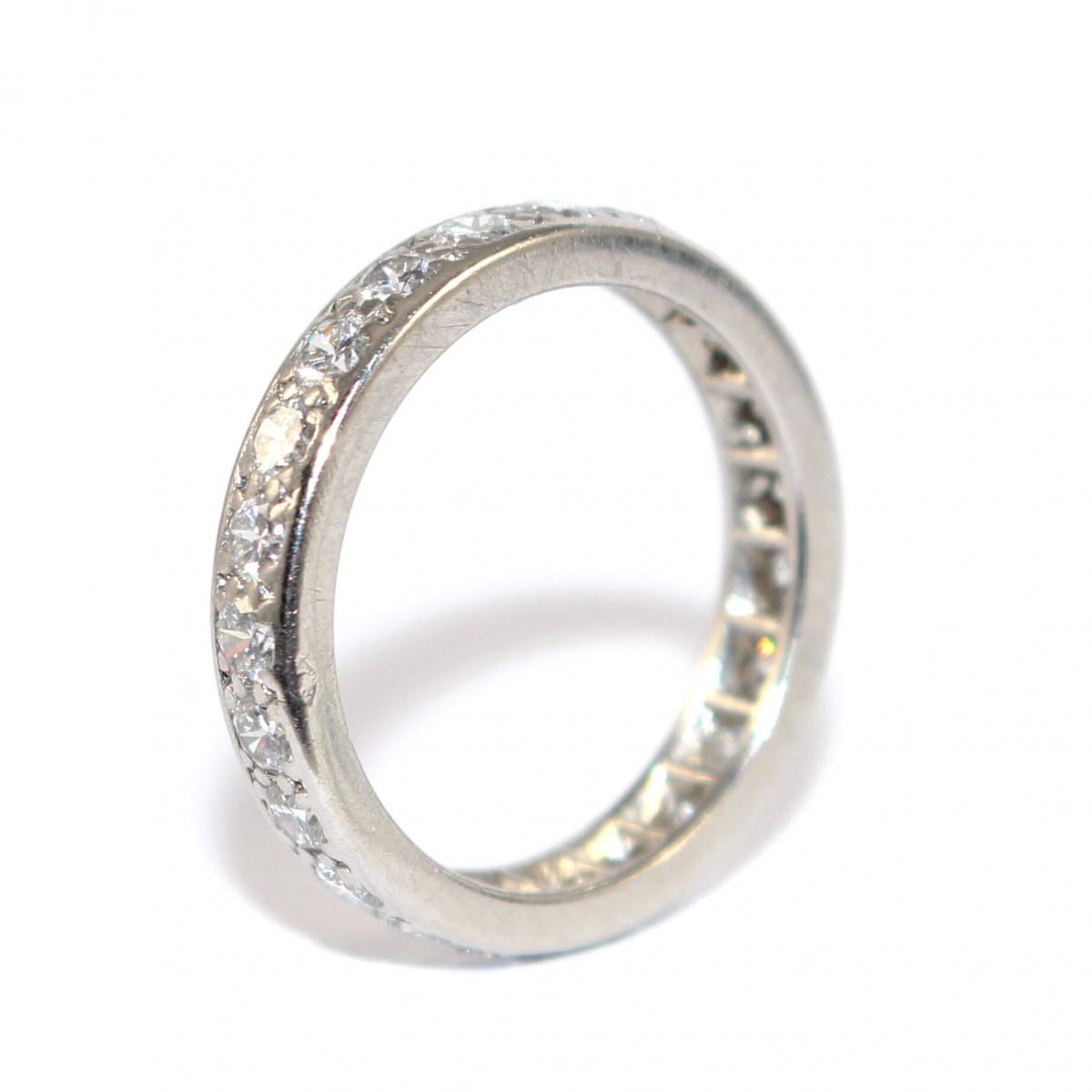 Diamond Full Eternity Ring, French c.1950 size M
