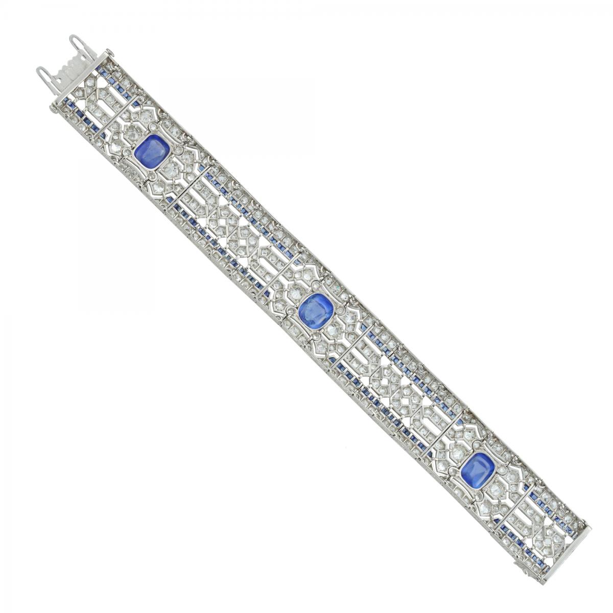 An Important Art Deco Sapphire and Diamond Bracelet, Circa 1920