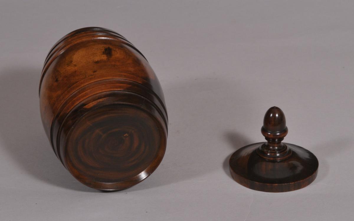 S/4486 Antique Treen 19th Century Lignum Vitae Tobacco Jar