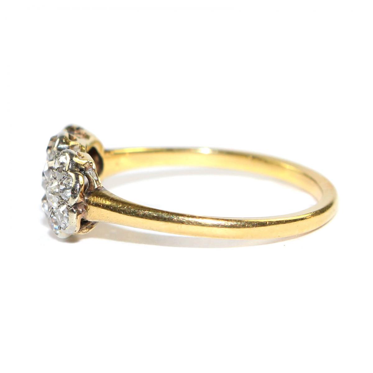 Edwardian Diamond Triple Daisy Cluster Ring c.1910 | BADA