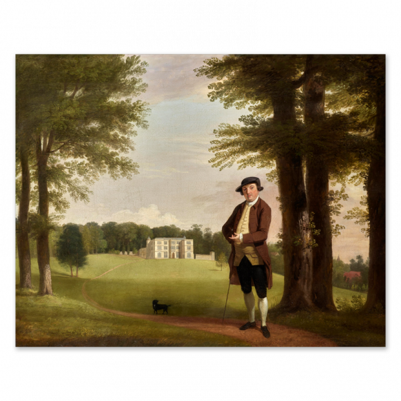 Nathaniel Dance R.A. (1735-1811) Powlett Wrighte (the Younger), standing before Englefield House