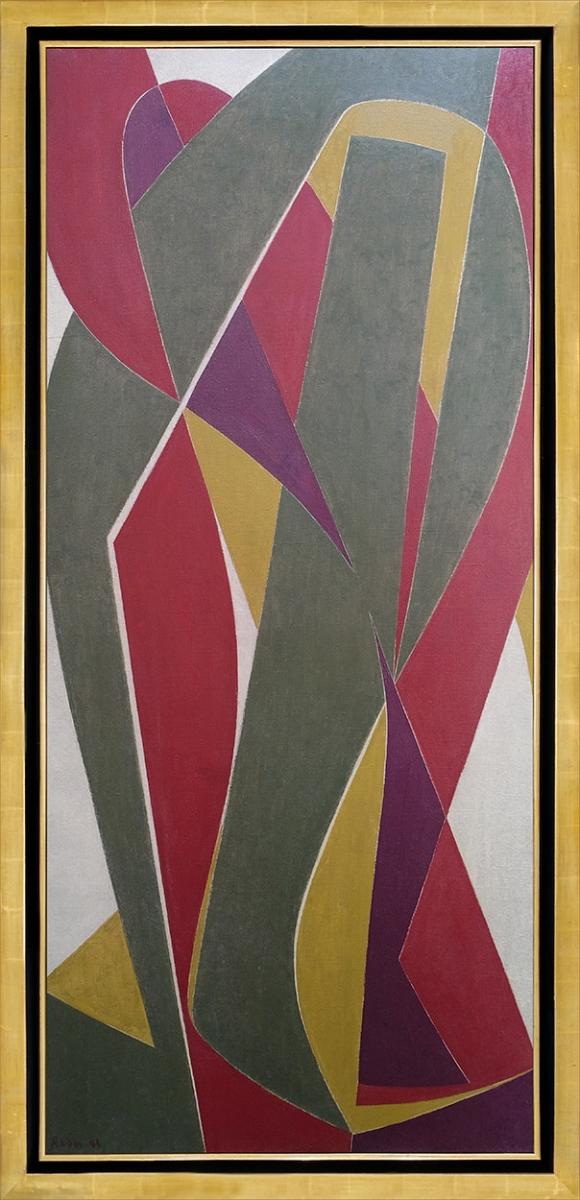 Composition en Rouge et Vert by Othello Radou (1910 - 2006)