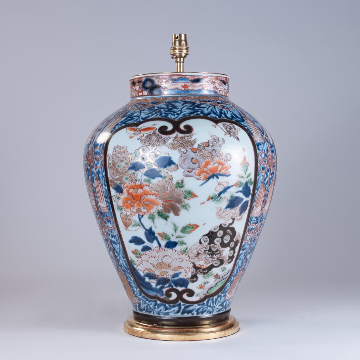 Large 18th Century Japanese Imari Vase as a Lamp
