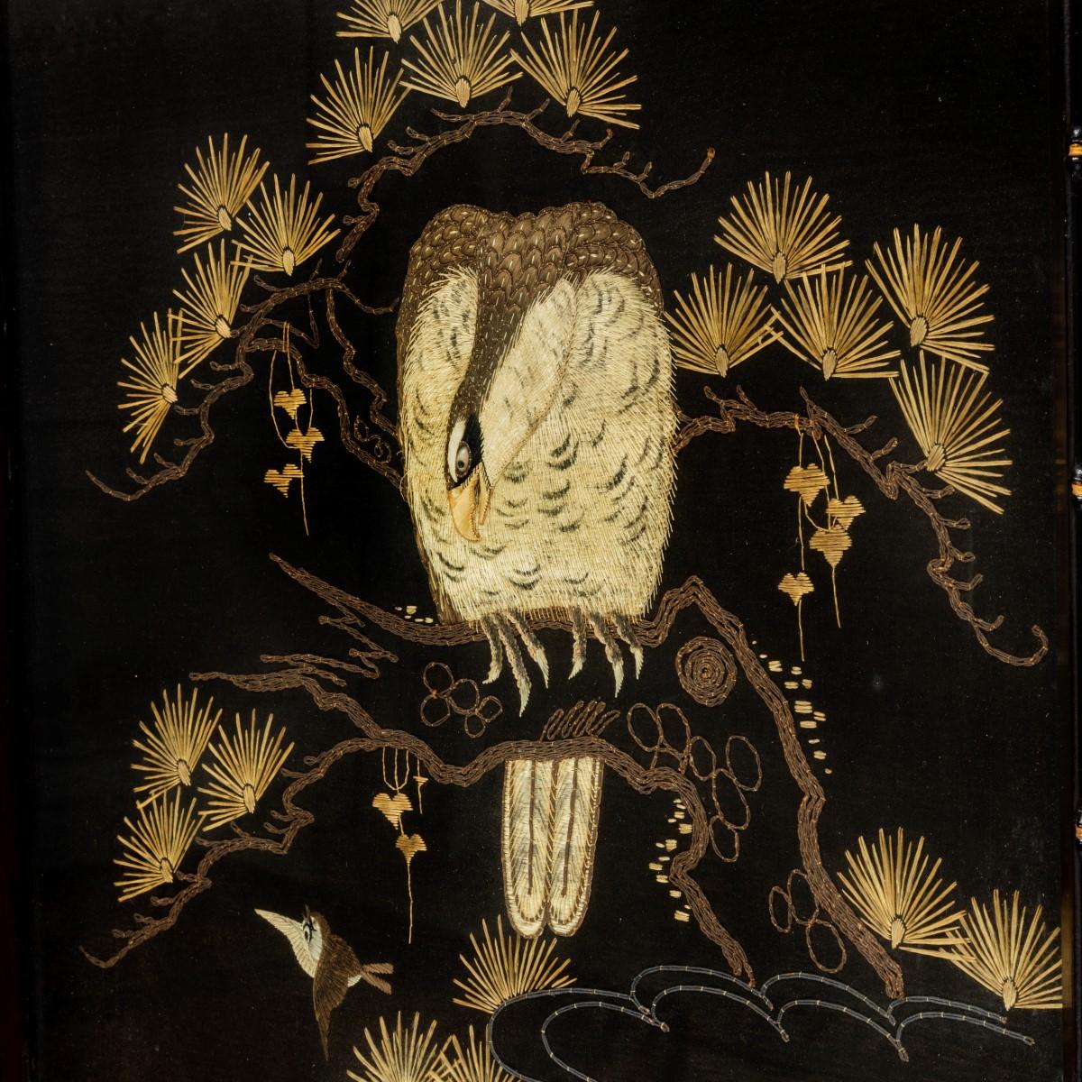 A Japanese needlework of an eagle