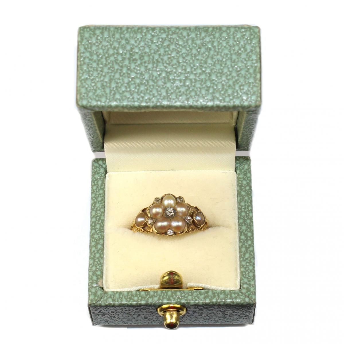 Georgian Pearl & Diamond Pansy Ring c.1810 | BADA