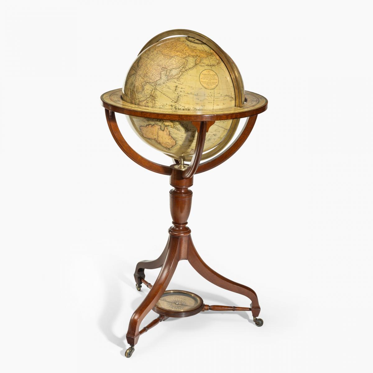 A George IV 18-inch floor-standing library globe by John Smith