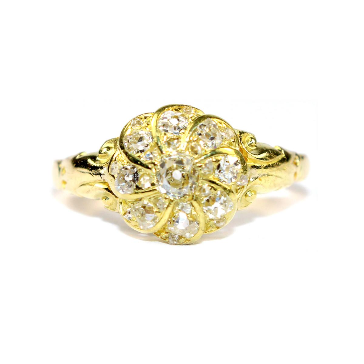Victorian Diamond Cluster Ring c.1870 | BADA