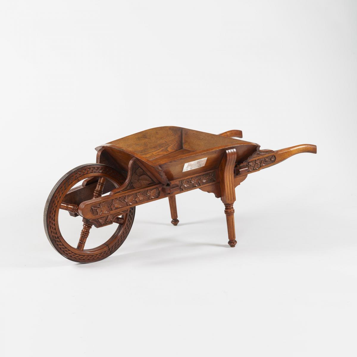 Late 19th-Century Oak Presentation Wheelbarrow