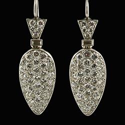 Diamond cluster earrings, circa 1930