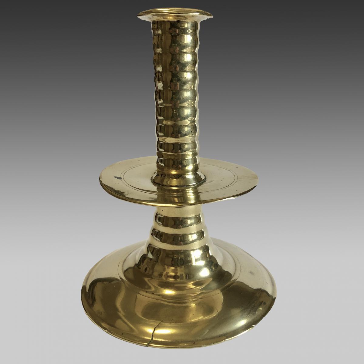 Small, Charles II trumpet based candlestick