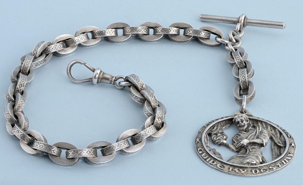 Silver Watch Chain and Unusual Actor’s Fob