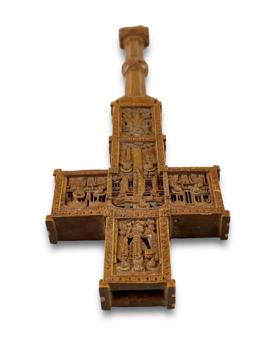 Boxwood blessing (Dodekaorton) cross, Mount Athos workshop, 18th century