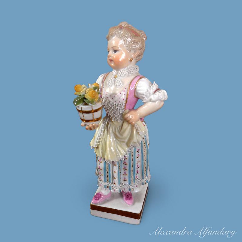 A Small Meissen Figure Of A Young Lady With Attitude, circa 1880