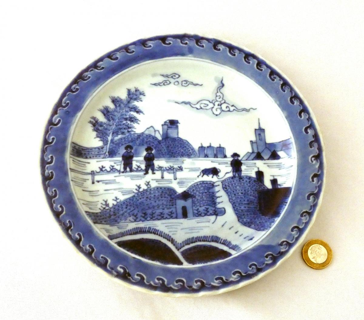 Kangxi Porcelain Blue and White Deshima Plate