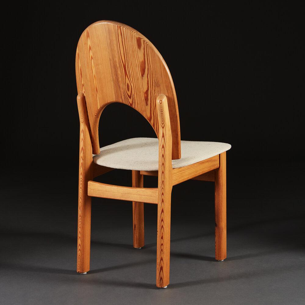 A Set of Four Mid Century Pine Spoon Back Chairs