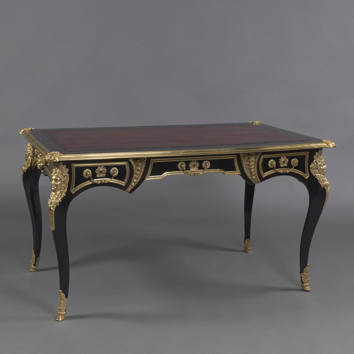 Regence Style Ebonised Bureau Plat by Sormani