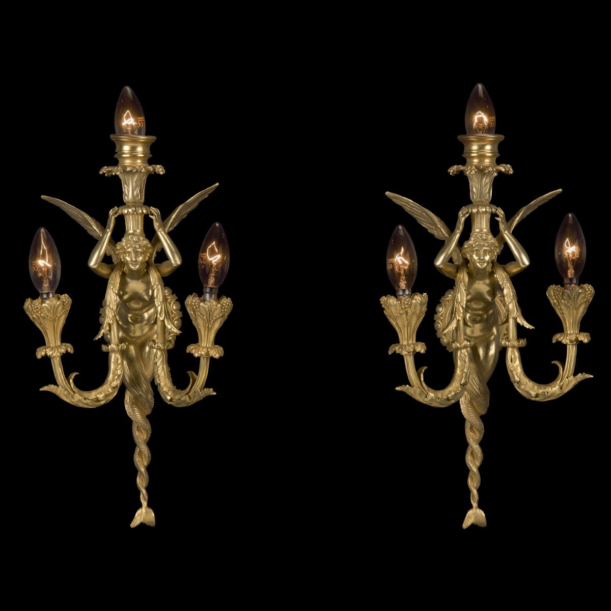 Pair of Napoléon III Wall Lights, By Maison Millet