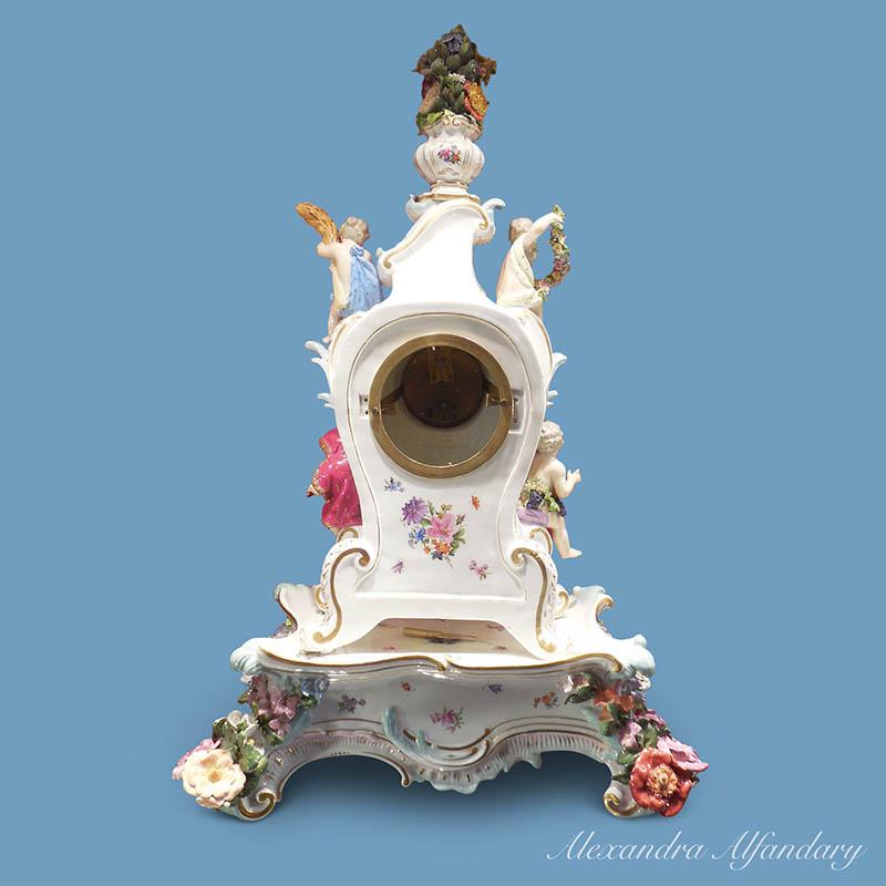 Meissen Clock And Stand Representing The Four Seasons