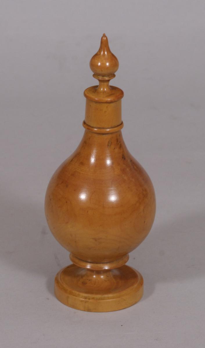 Antique Treen Boxwood Spice Flask