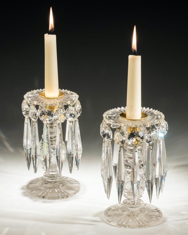 A Pair of Finely Cut Regency Lustres