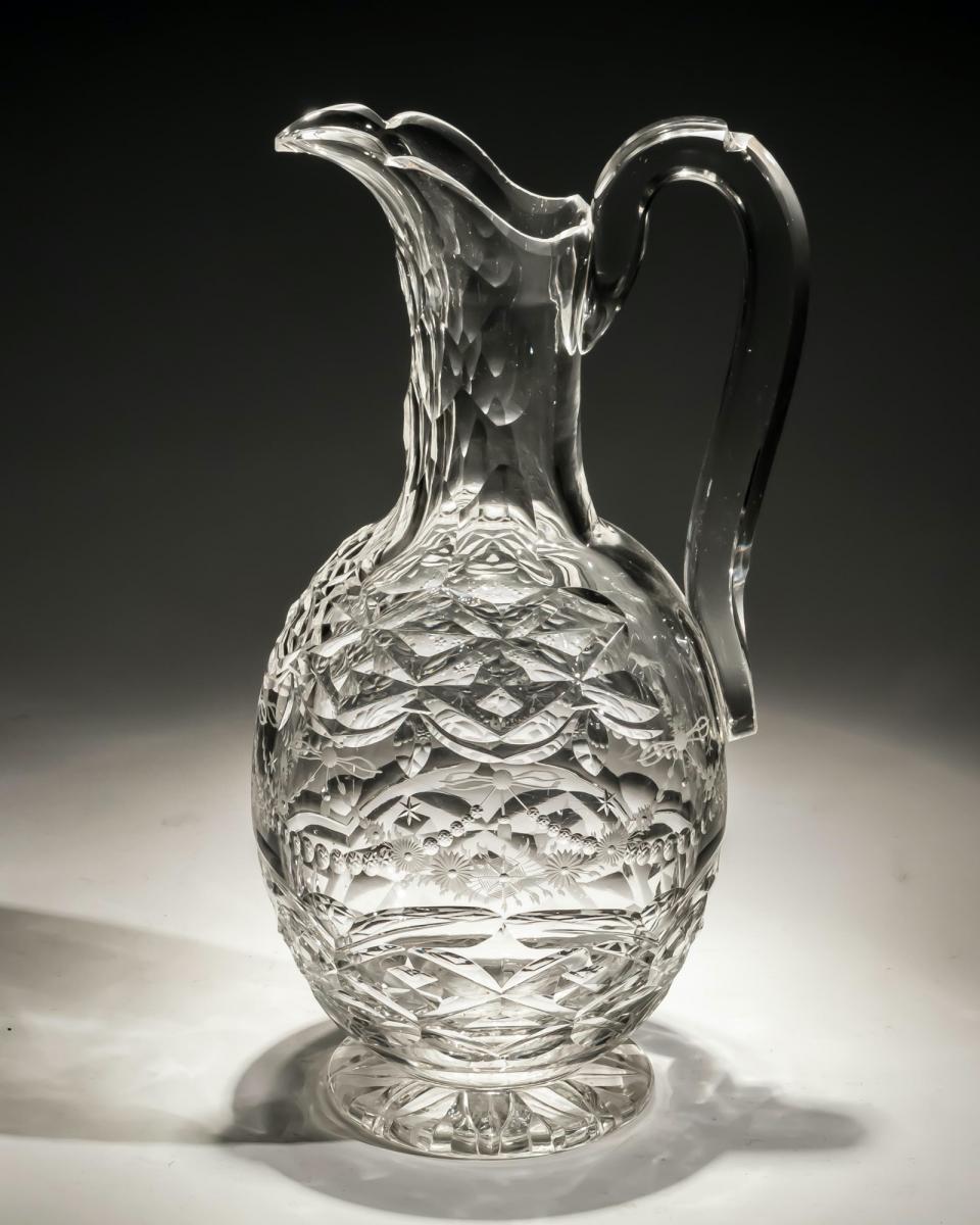 A Finely Cut and Engraved Water Jug attributed to Thomas Webb
