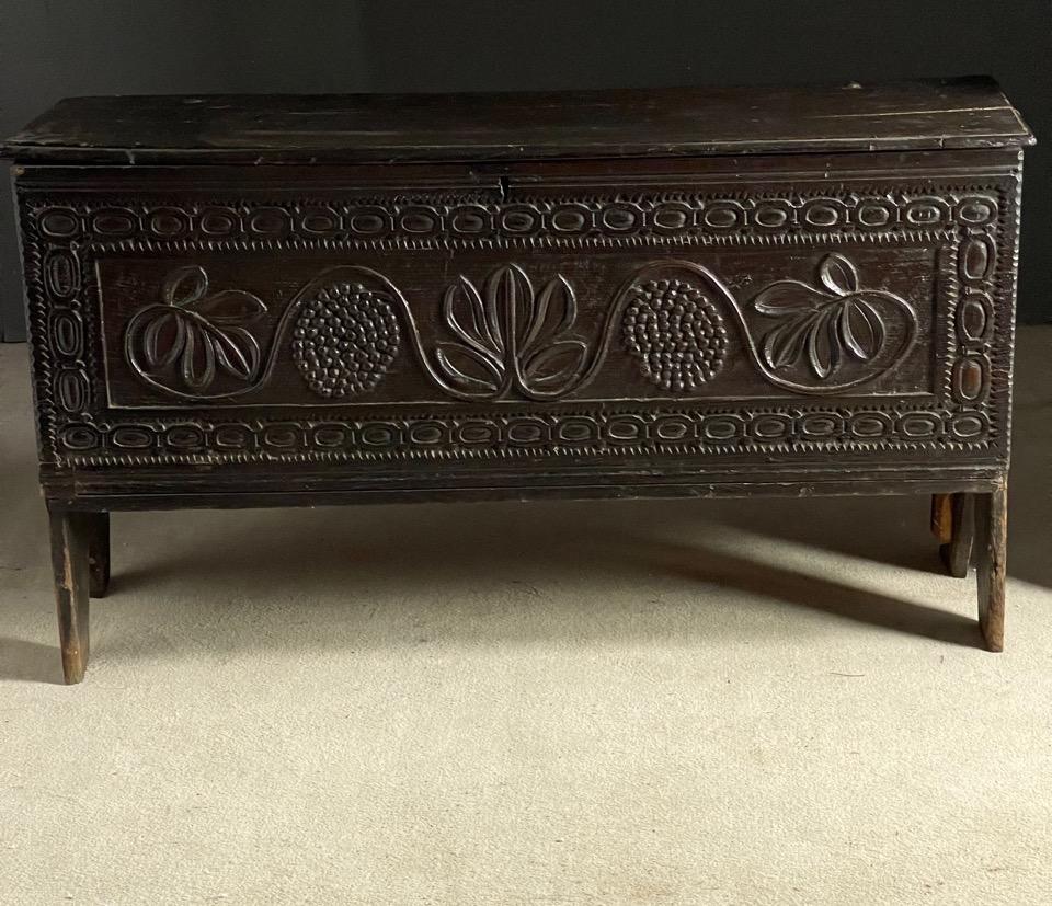 16th century oak plank coffer