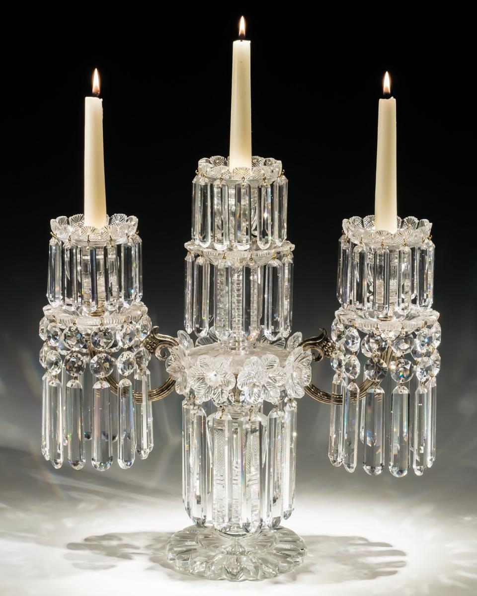 An Elaborate Regency Three Light Candelabra attributed to Hancock & Rixion