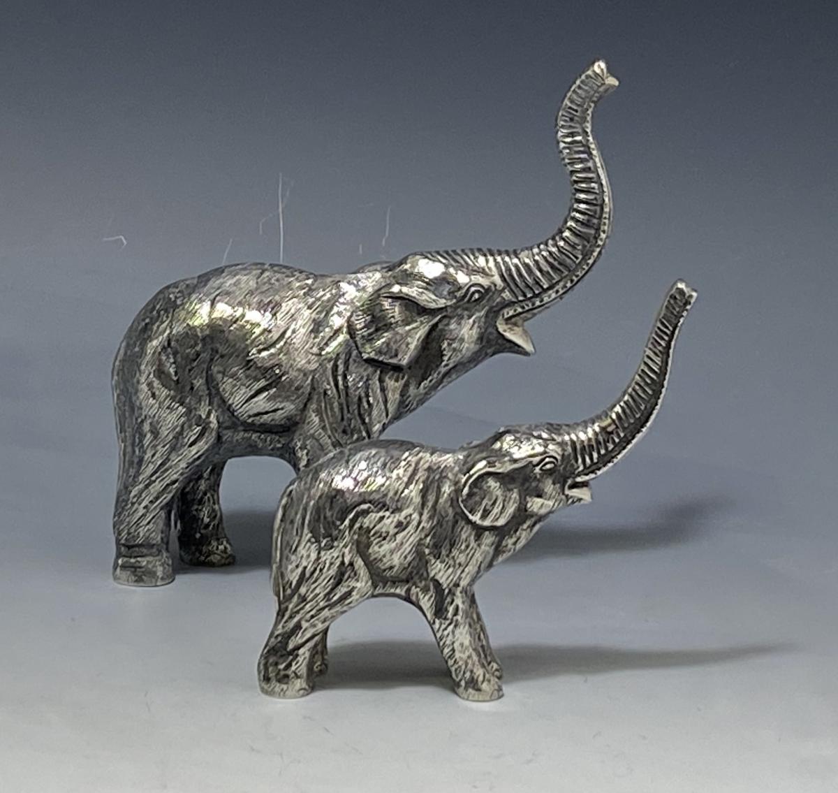 Sterling silver model elephants