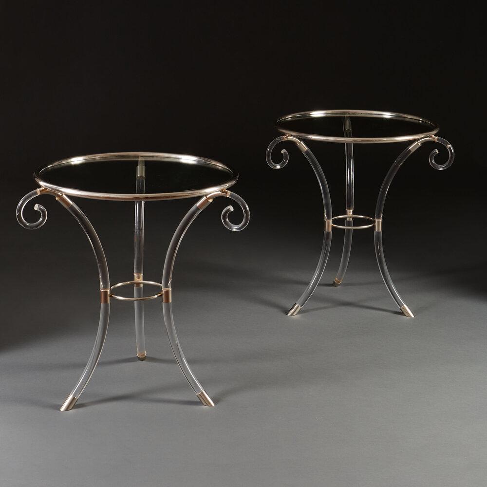 A Pair of Perspex Tables after Maison Jansen