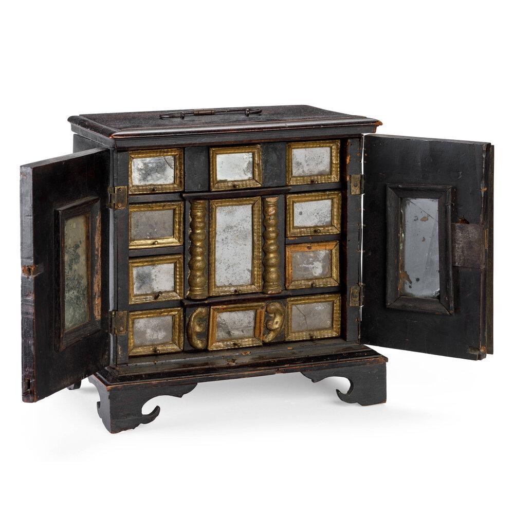 A Fine Early 18th Century Walnut Jewellery Cabinet