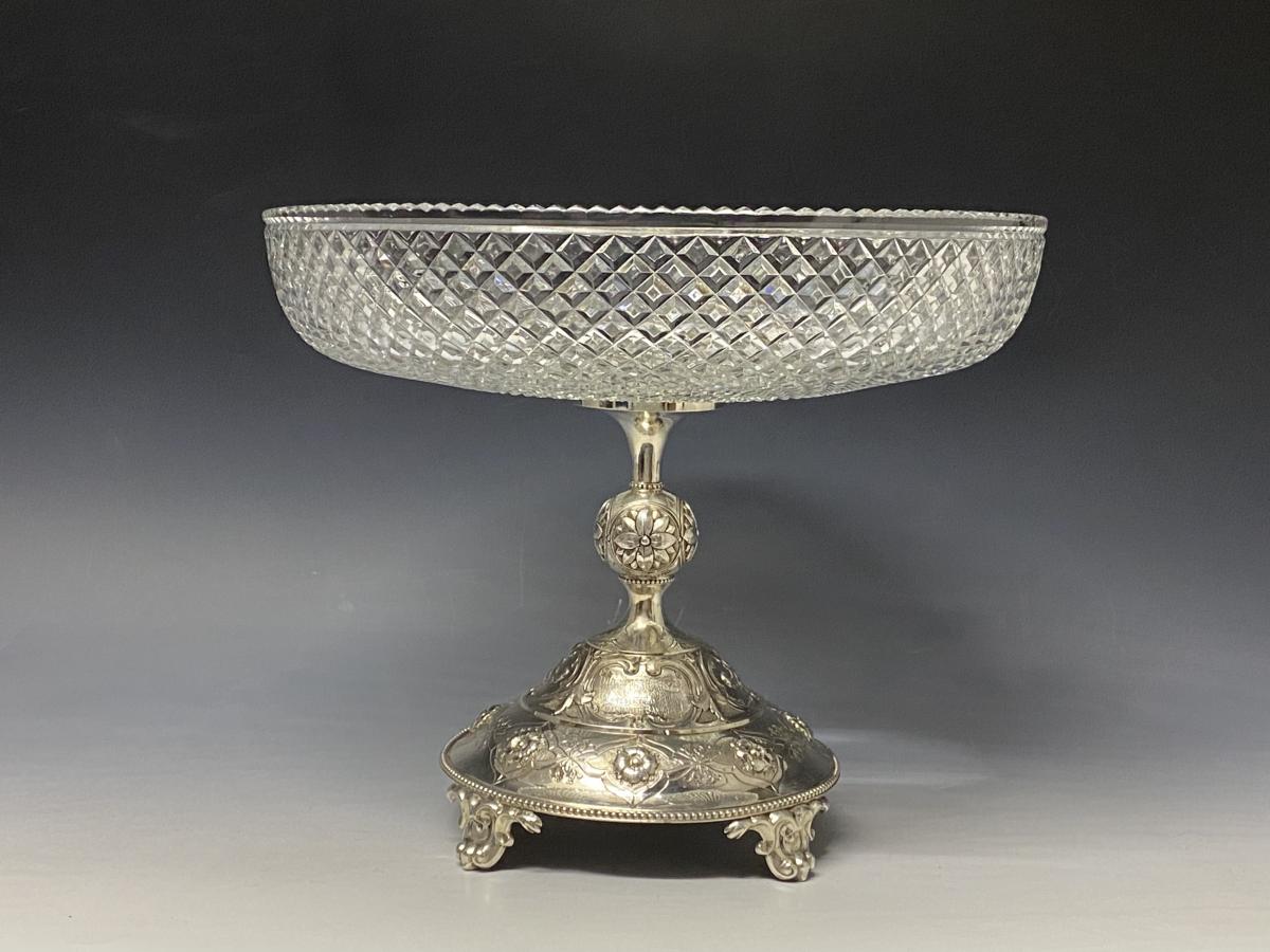 Victorian silver comport centrepiece Edward Charles Brown 1877 Dibrugarh Races