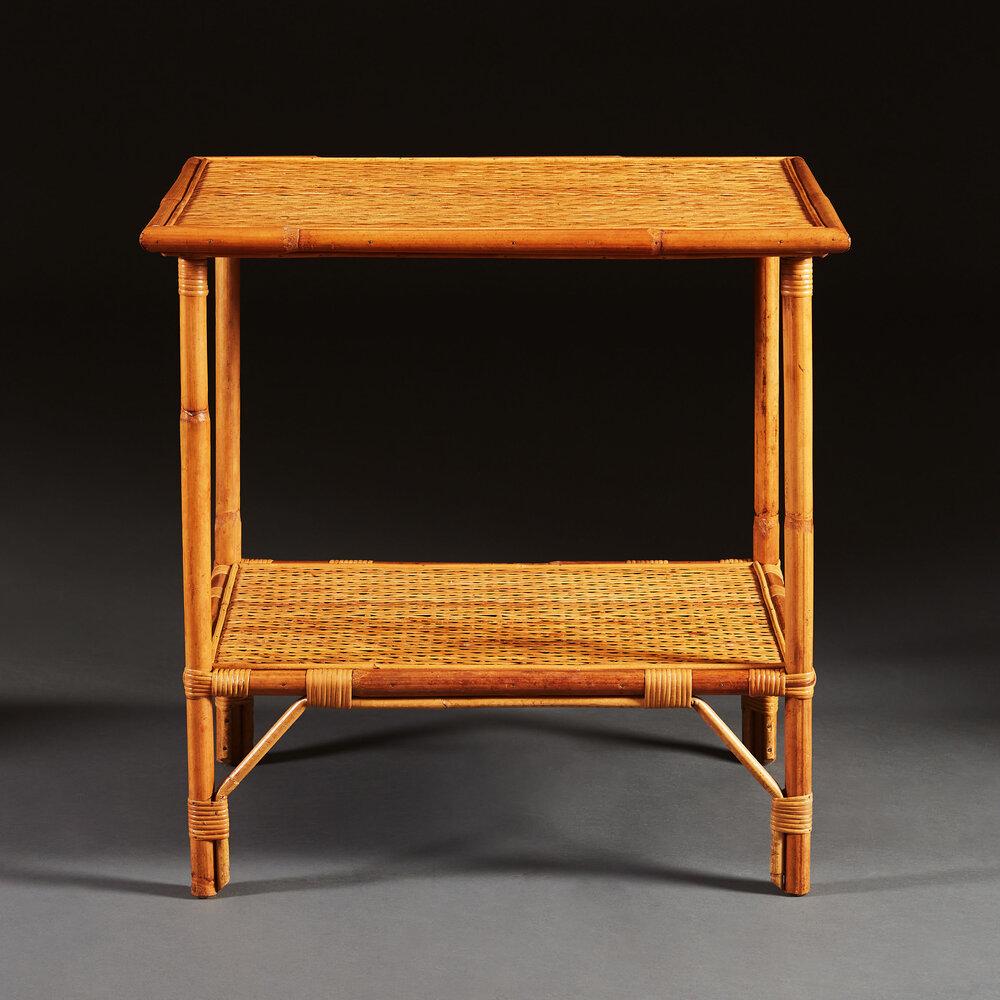 A Pair of Bamboo Side Tables