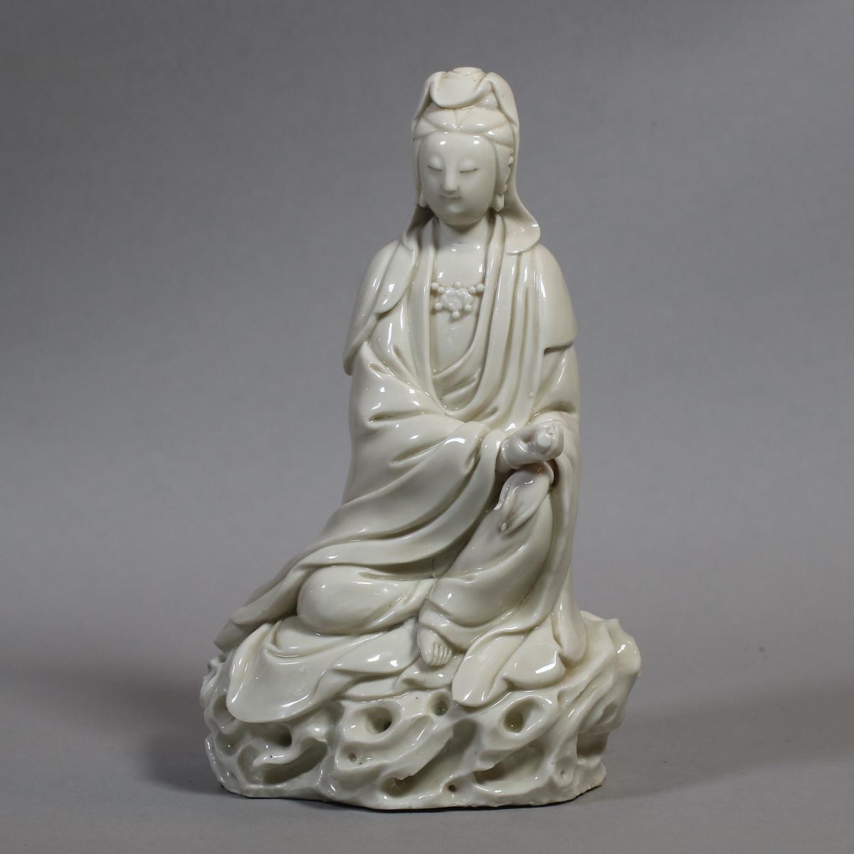 Chinese blanc de chine figure of Guanyin, Kangxi 