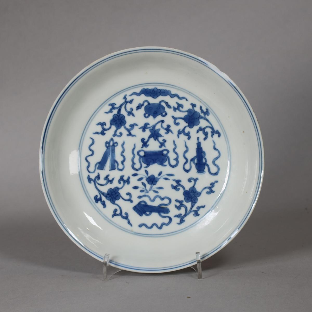 Chinese blue and white plate, Kangxi (1662-1722) front