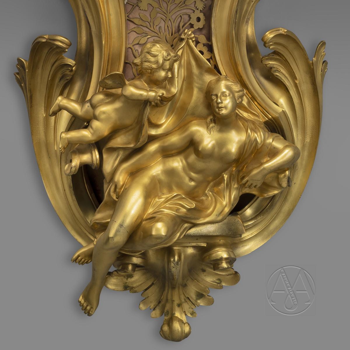 A Fine Louis XV Style Cartel Clock, After Jacques Caffieri 