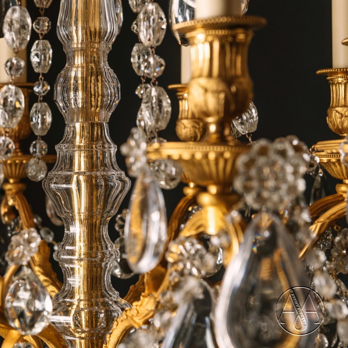 Detail of a Louis XVI Style Eight-Light Chandelier