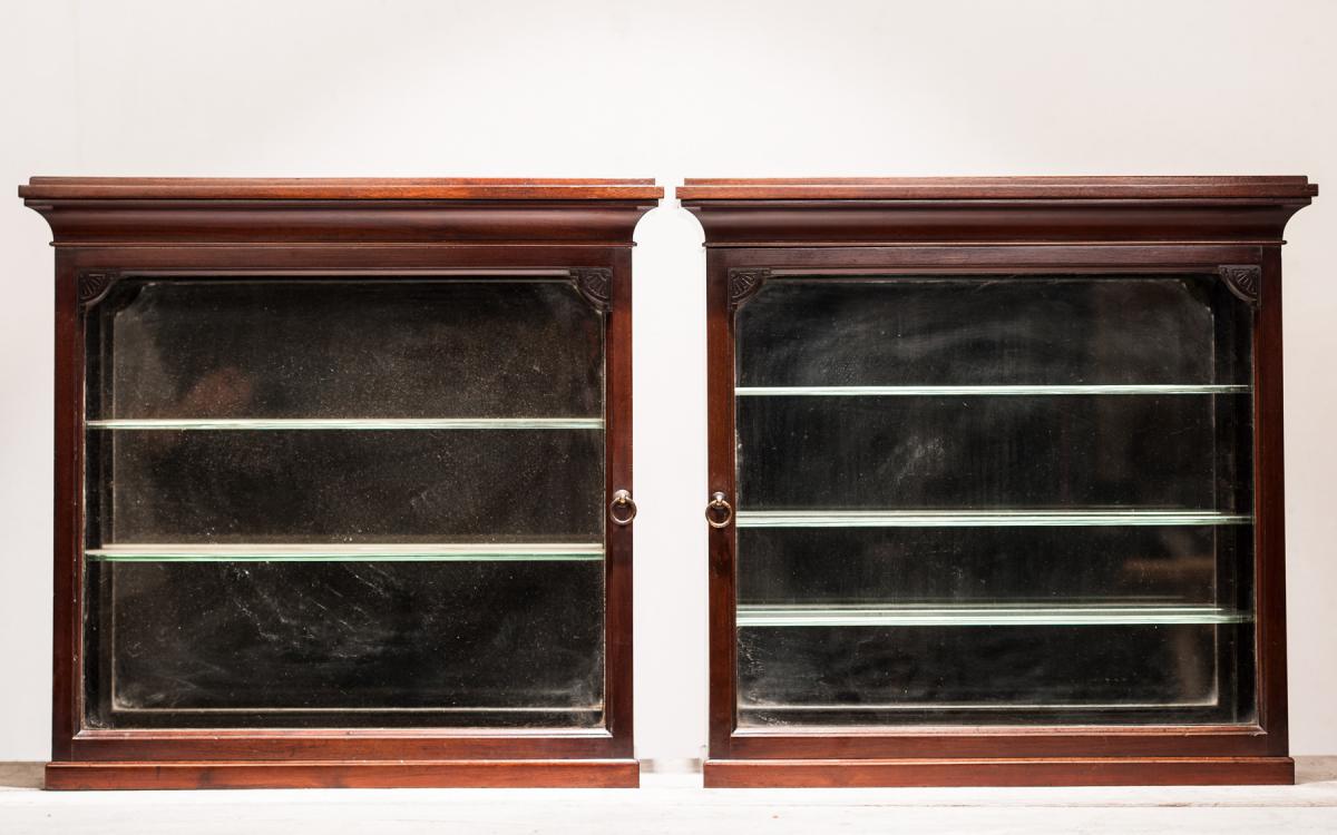 Pair of Chemists Display Cabinets