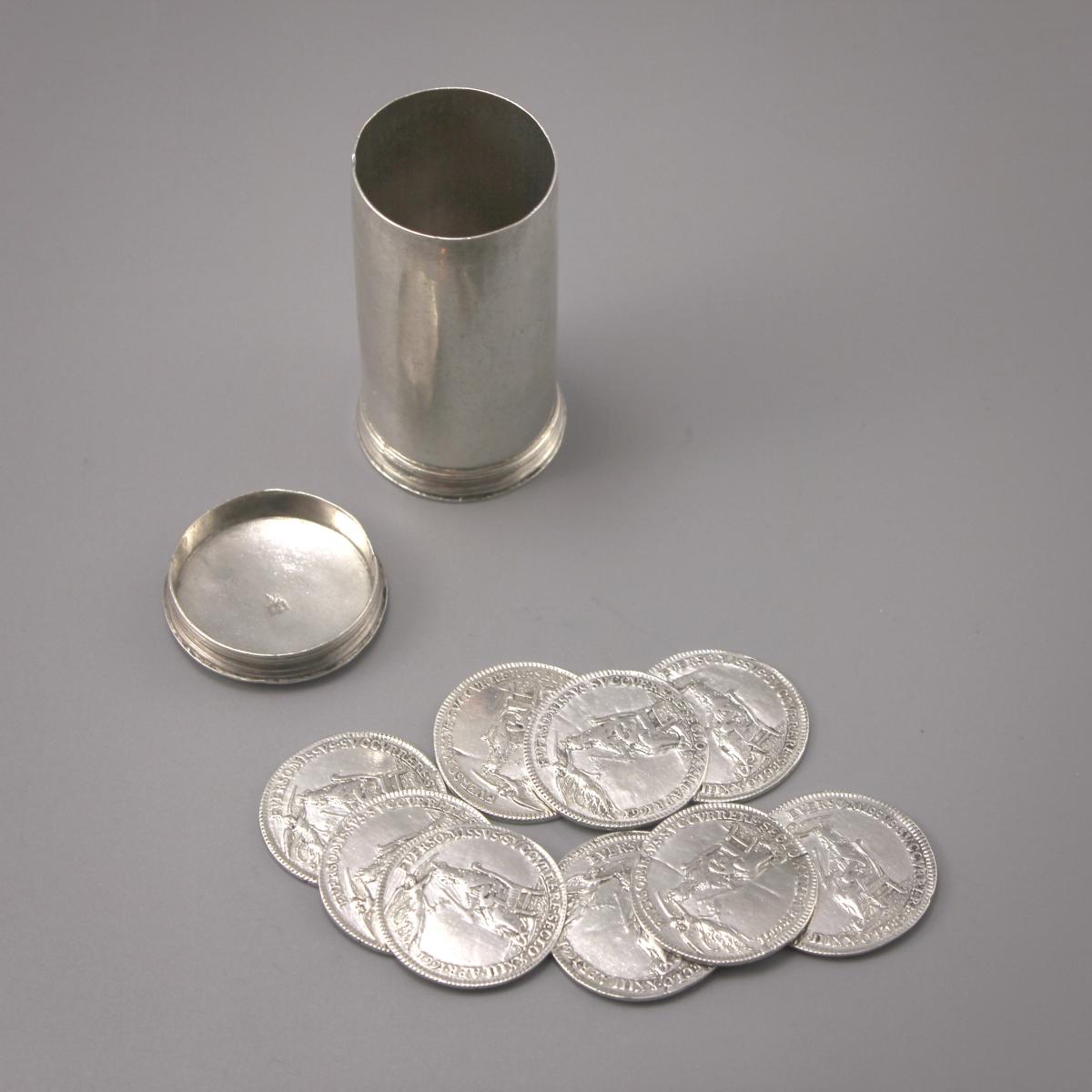 CHARLES II Silver Counter Box. Circa 1660