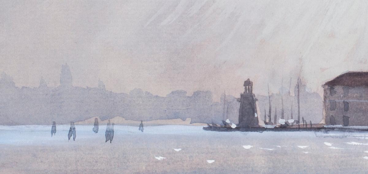 John Doyle MBE, PPRWS (British, b. 1928), Sunrise Through Mist, San Giorgio, Venice, circa 1986