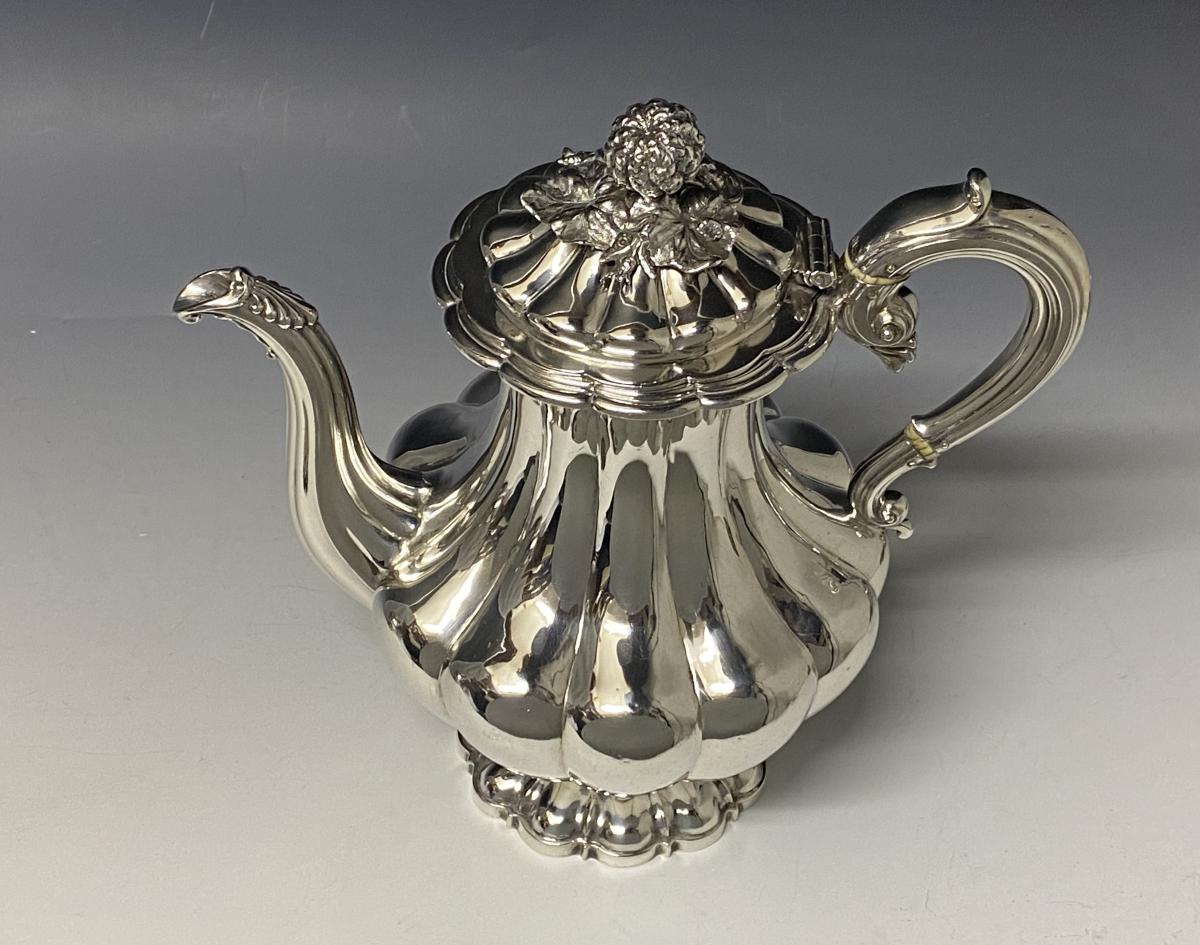 Barnard melon silver coffee pot 1832