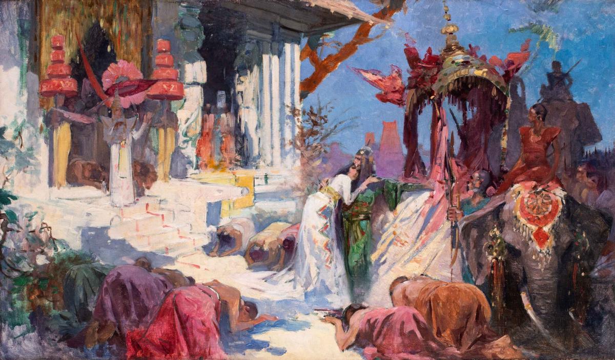 Georges Antoine Rochegrosse (French, 1859-1938), A Majestic Reception on the Silk Road