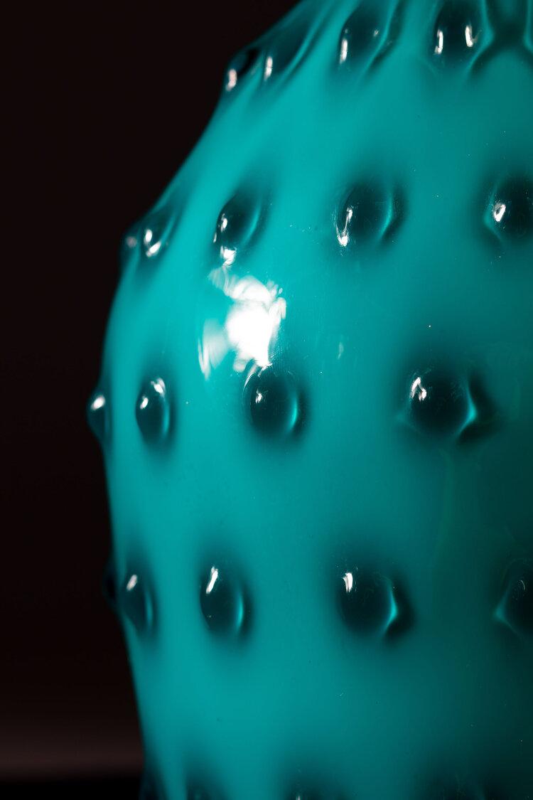 A Turquoise Empoli Glass Vase as a Lamp