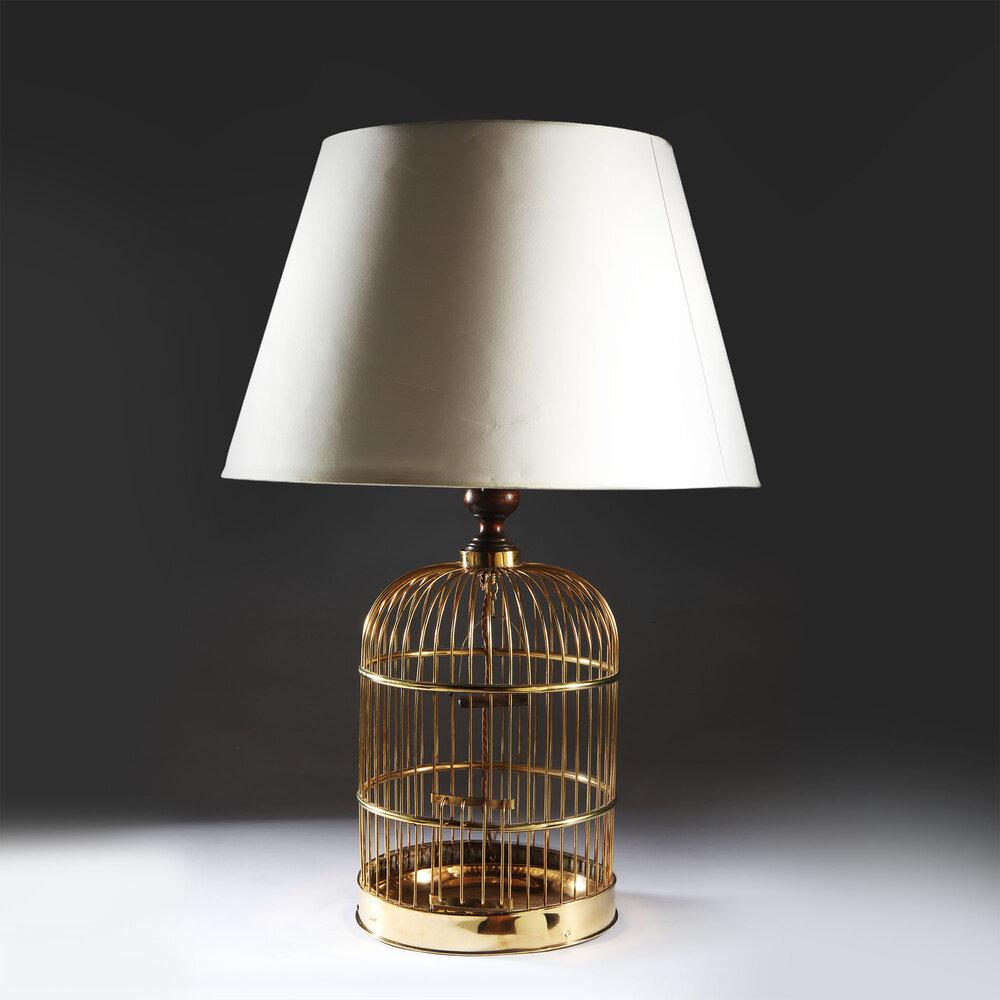 An Edwardian Brass Birdcage Lamp