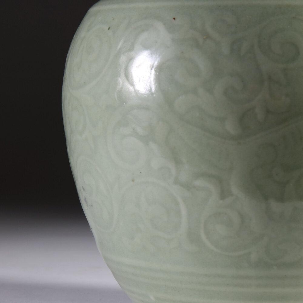 A Late 19th Century Celadon Vase as a Lamp